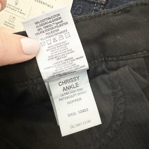 DL1961 Chrissy Ultra High Rise Instasculpt Skinny Jeans Black 28 - Picture 9 of 10